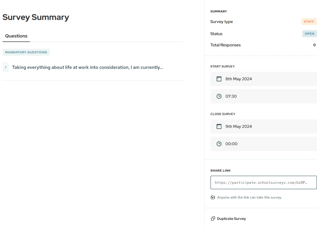 Duplicating a survey - School Surveys